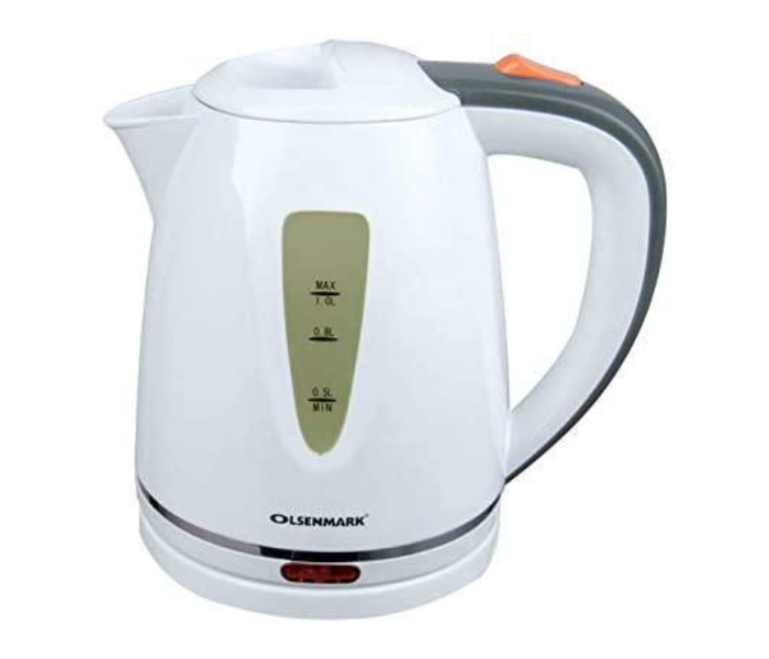 Olsenmark OMK2150 1 Litre Electric Plastic Kettle - White - Zoom Image 1