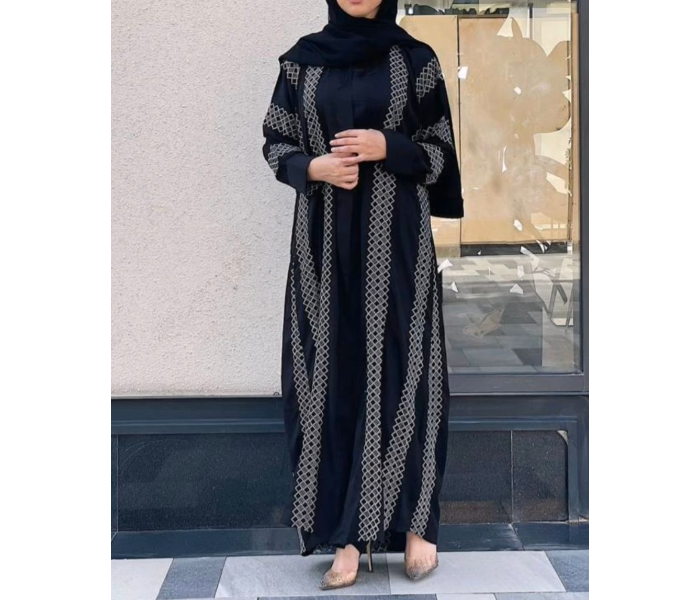 0909 Kayan High Quality Arab Fashion 52 Sized Abaya for Women - Black - Zoom Image 2