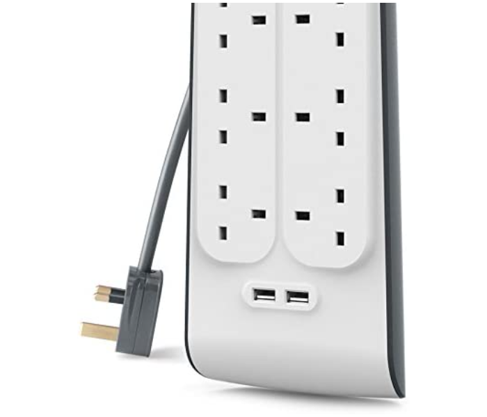 Belkin 8 Way Surge Protection Strip with 2 Meters cord length Extension Socket - White - Zoom Image 4