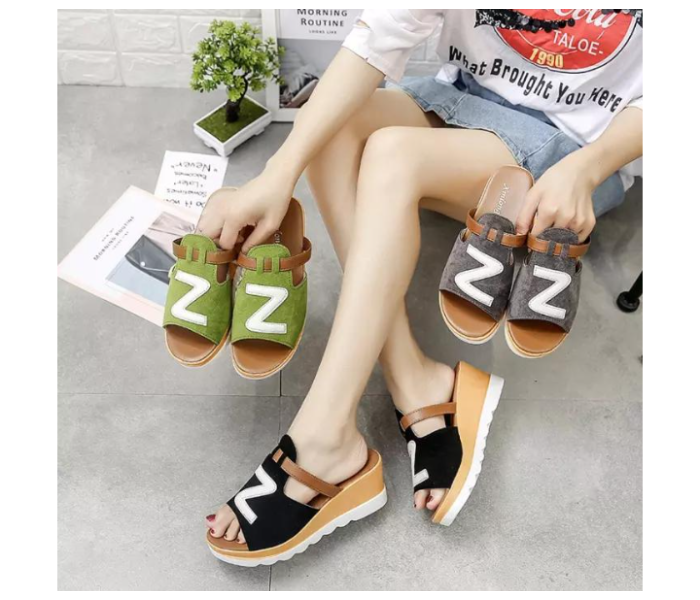 Women Loafers Non Slip Thick Bottom Fashion Wedge Sandals EU 35 - Black - Zoom Image 3