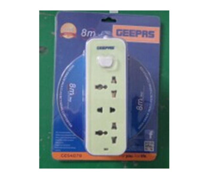 Geepas GES4079 Universal Portable Multi Plug Electrical Socket - White - Zoom Image