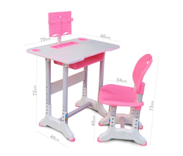 543-1 Adjustable Study Table for Kids - Pink - Zoom Image