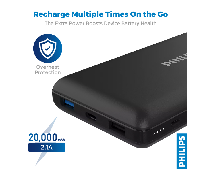 Philips DLP8720N/00 20000MAH Universal Power Bank - Black - Zoom Image 3