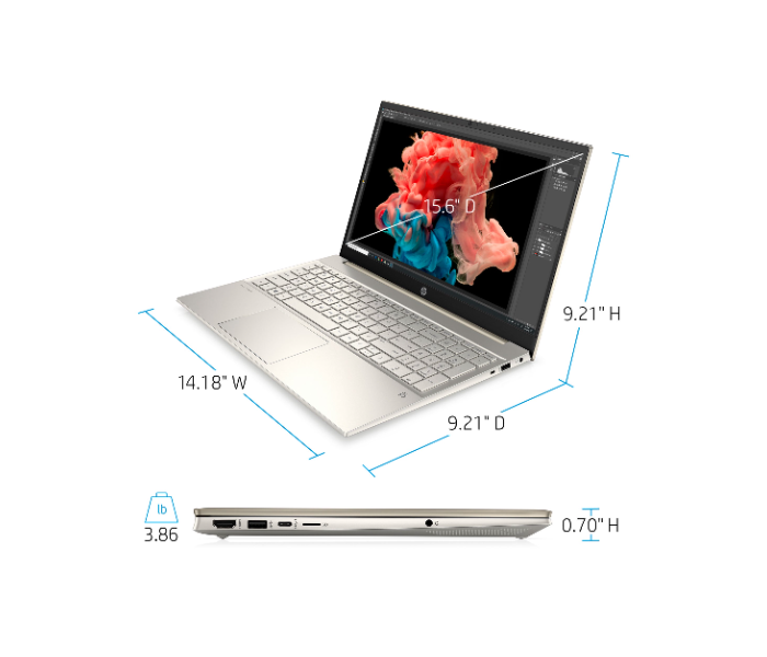 HP Pavilion 1M1F8UA 15-EG0070WM 15.6 Ich Touchscreen Intel Core i7 8GB RAM 512GB SSD Intel Iris Graphics Windows 10 - Silver - Zoom Image 4