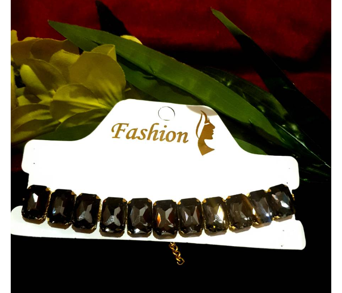 Strabella NC6013a Choker With Beautiful Stones for Women - Black - Zoom Image