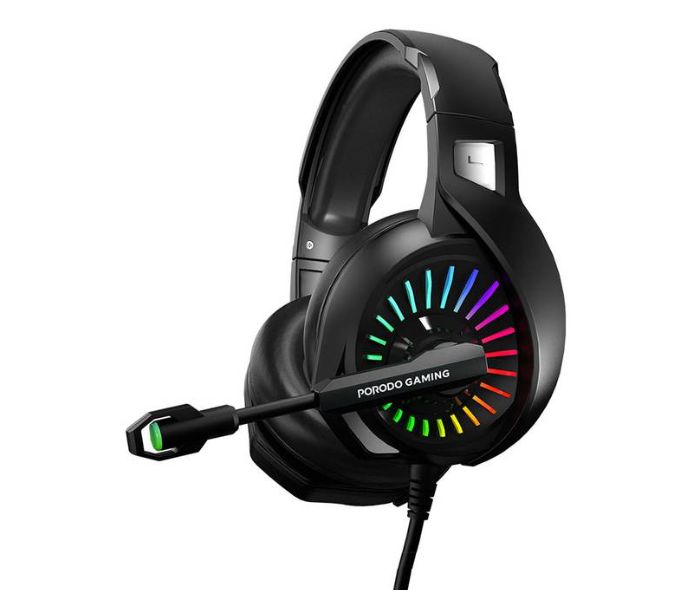 Porodo PDX410-BK Wired Gaming Headset - Black - Zoom Image 1