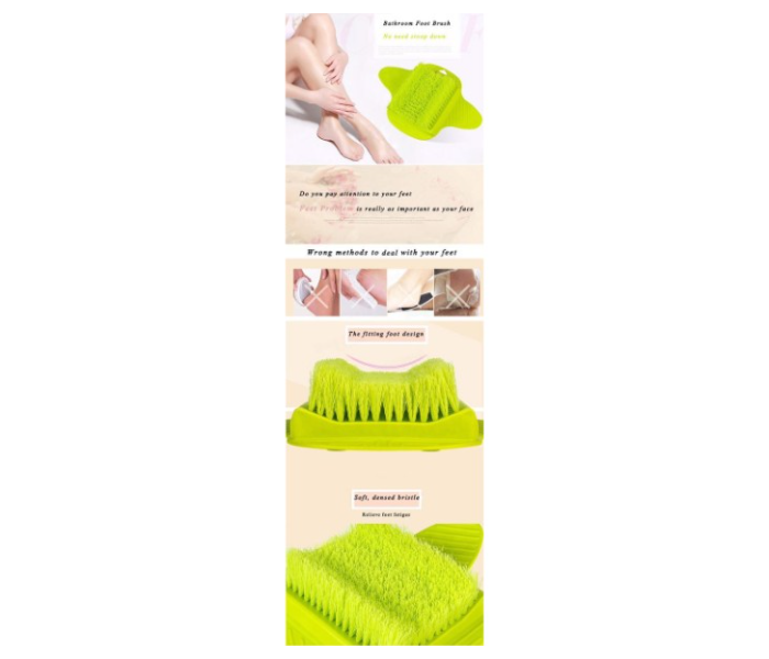 FB546 Bathroom Foot Massage Scrubber Brush with Sucker -Light Green - Zoom Image 3