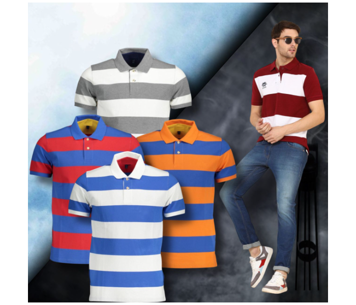 4 Piece Mens Striped T-Shirt - Zoom Image 6