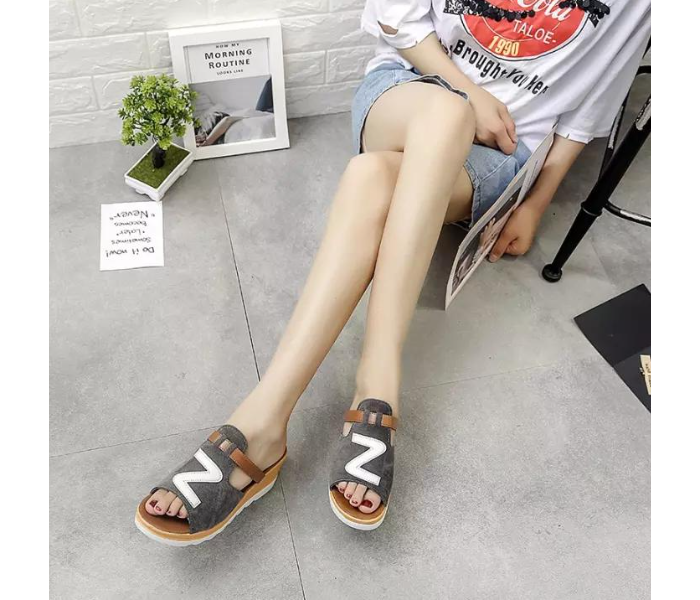 Women Loafers Non Slip Thick Bottom Fashion Wedge Sandals EU 39 - Grey - Zoom Image 1