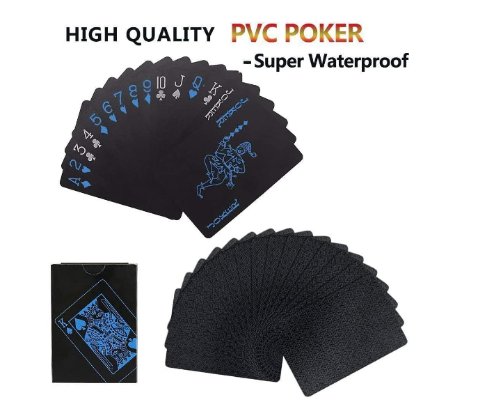 54 Pieces Waterproof PVC Playing Cards Set - Black - Zoom Image 3