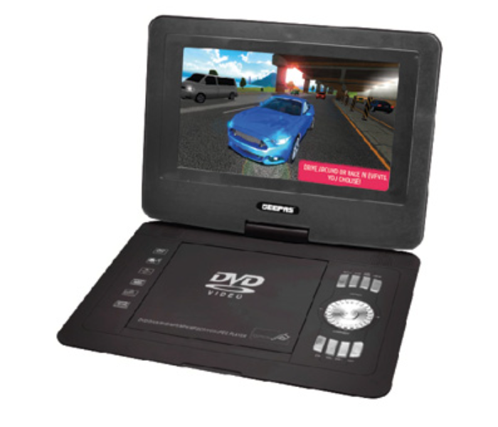 Geepas GDVD6302 Portable 9 Inch DVD Player - Black - Zoom Image