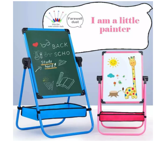 Generic 360 Degrees 2 in 1 Kids Art Drawing White and Black Board Double Sided Rotating Adjust Height and Angles - Zoom Image 2