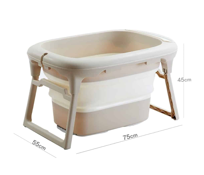 275-4 Baby Foldable Plastic Bathtub - Beige - Zoom Image