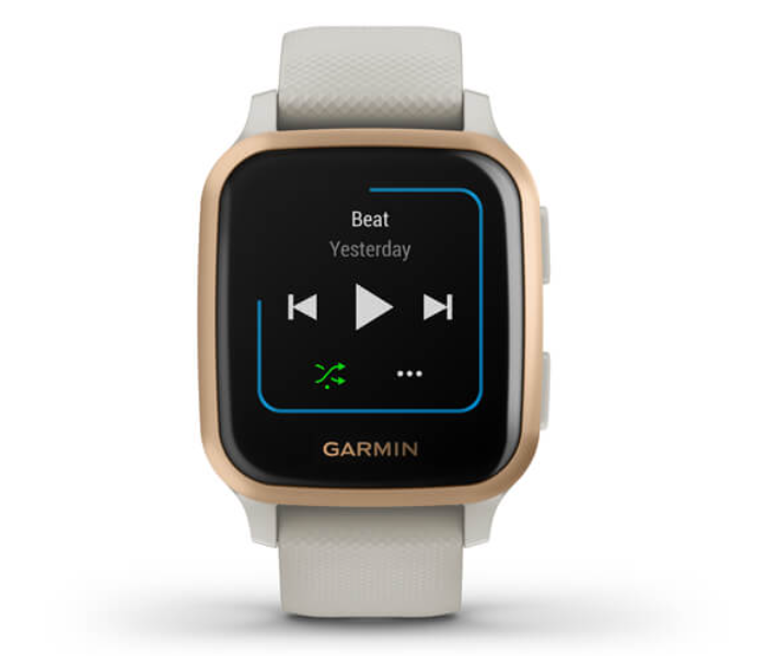 Garmin 010-02426-11 Venu Sq Music Edition with Rose Gold Aluminium Bezel and Light Sand Case Silicone Band - Zoom Image 4