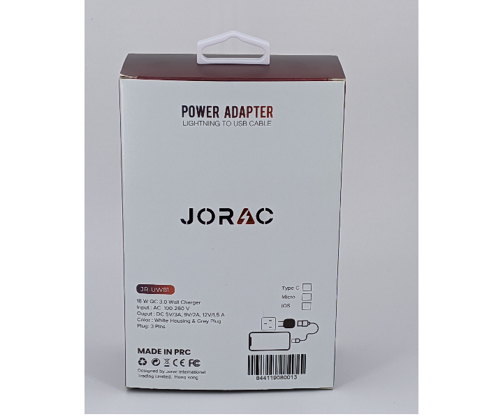 Jorac UW81 18 Watts iphone Power Adaptor - White - Zoom Image 2