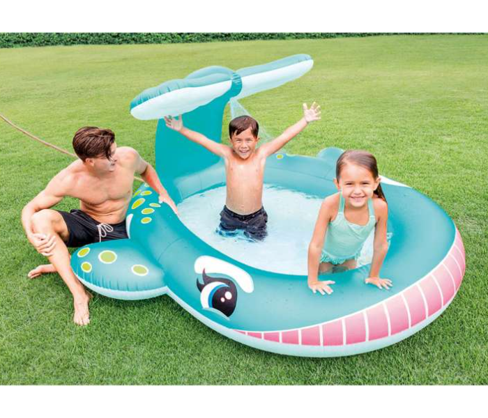 57440 Beautiful Whale Spray Pool for Kids - Blue and Pink - Zoom Image 1