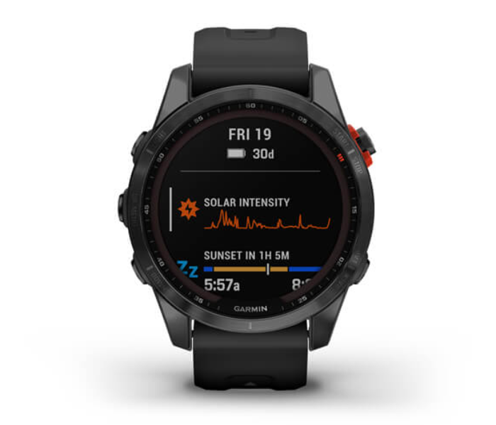 Garmin 010-02539-13 Fenix 7S Solar Slate Grey with Black Band - Zoom Image 2