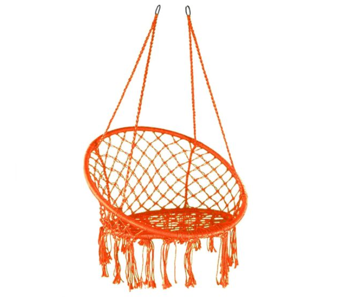 379-1 Beautiful Hammock Chair Swing with Cotton Rope - Orange - Zoom Image 1