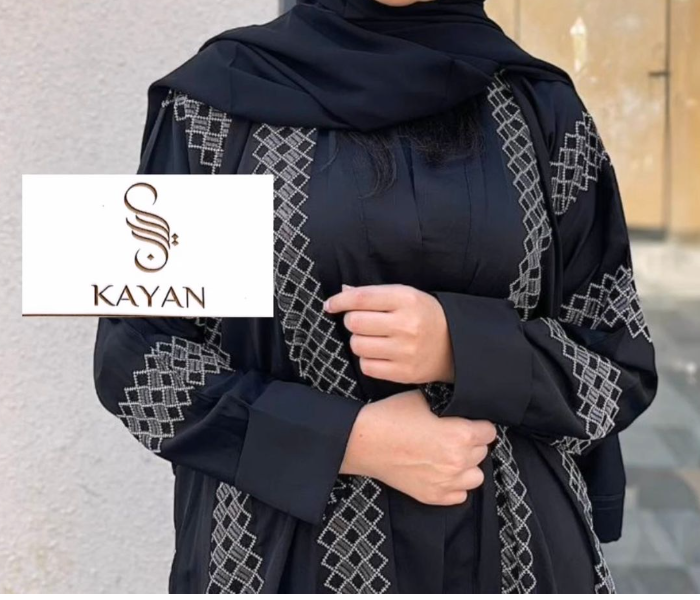 0909 Kayan High Quality Arab Fashion 60 Sized Abaya for Women - Black - Zoom Image 3