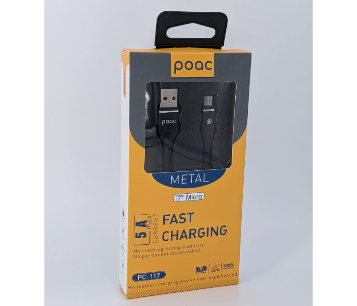 Poac PC-117 Fast Charging Cable-Micro - Black - Zoom Image