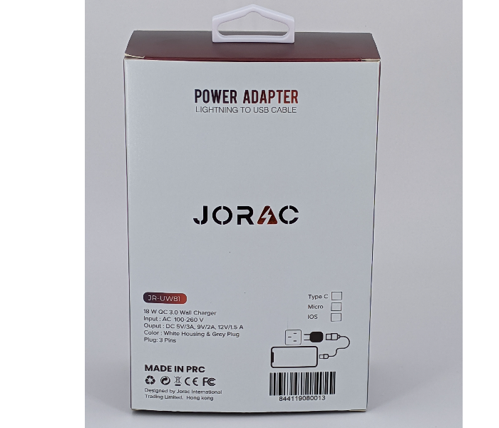 Jorac UW81 18 Watts HW Power Adaptor - White - Zoom Image 2