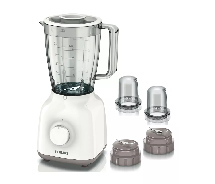 Philips HR2113/05 400 Watts Blender with 1.5Litre Jar - White and Grey - Zoom Image 1