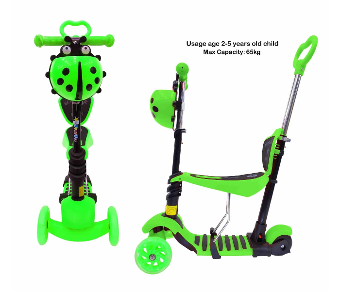 306 Colorful 3 Wheel Toddler Scooter for Kids - Green and Black - Zoom Image