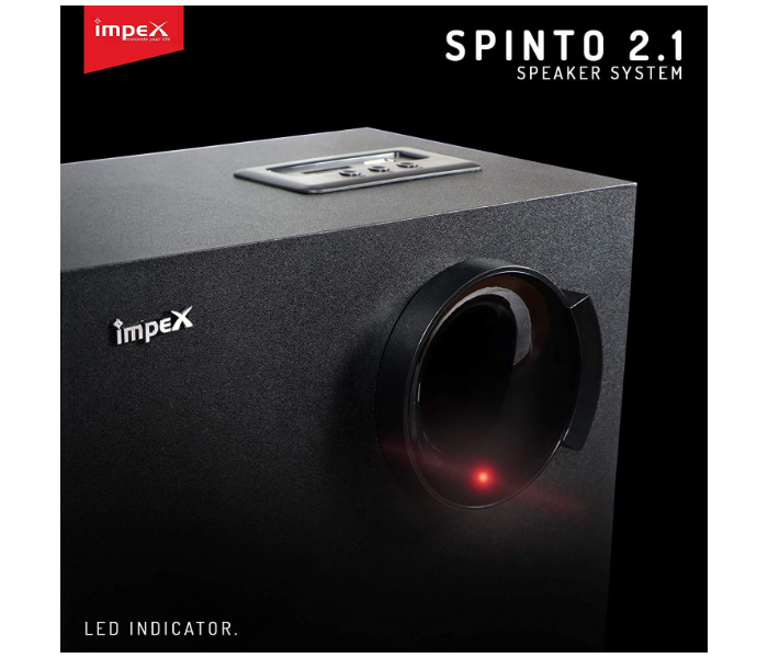 Impex SPINTO 2104 2.1 Channel 40 Watts Multimedia Speaker System - Black - Zoom Image 3