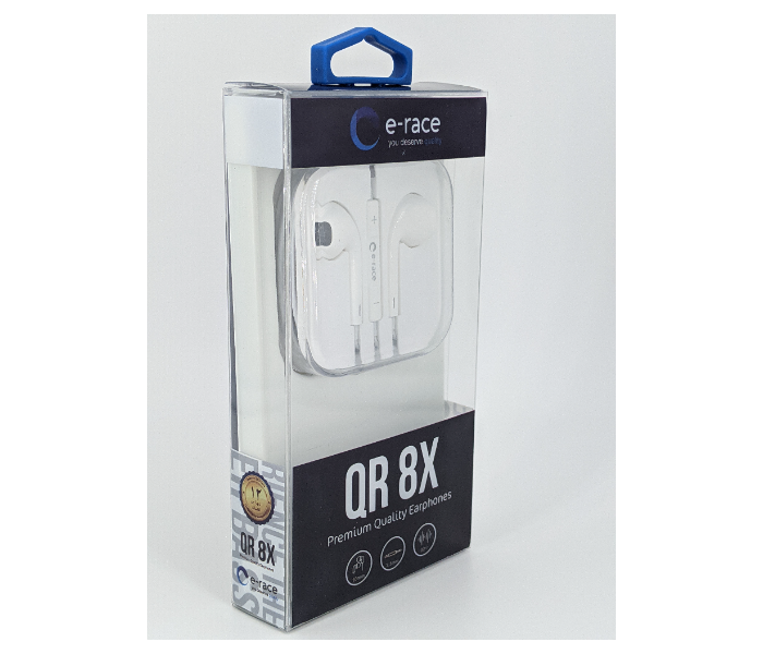 E-Race QR8x Premium Quality Earphone - White - Zoom Image 3