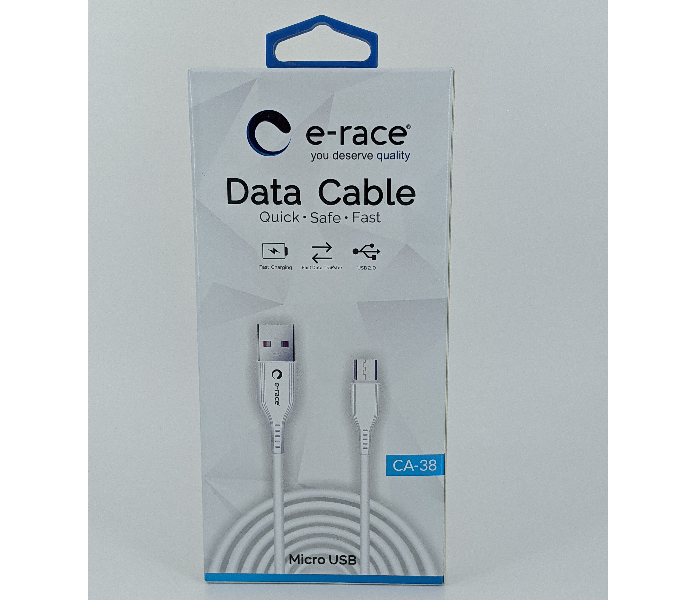 E-Race CA-38 Micro Data Cable - White - Zoom Image 1