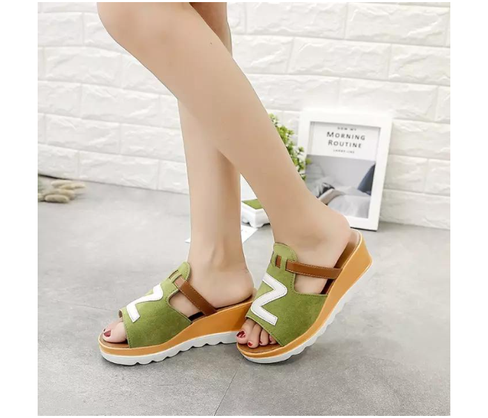 Women Loafers Non Slip Thick Bottom Fashion Wedge Sandals EU 40 - Green - Zoom Image 1