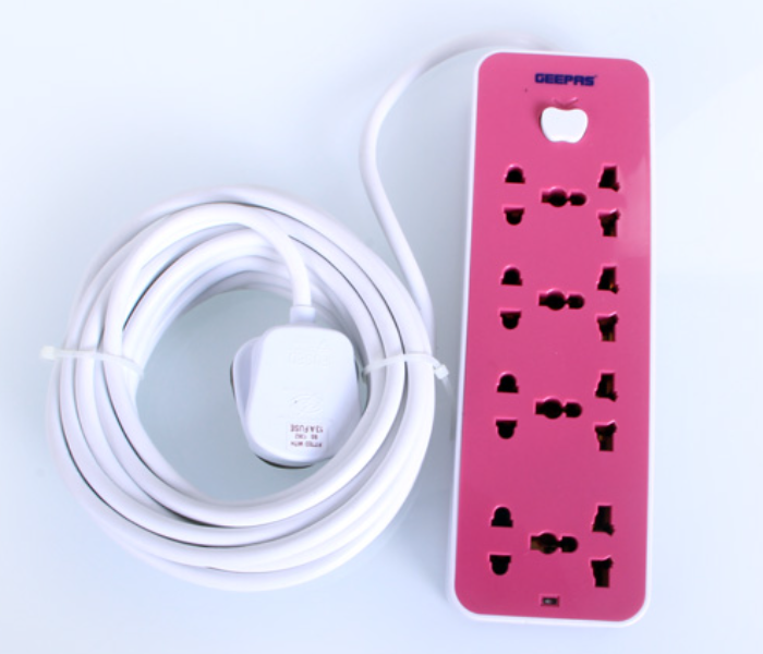 Geepas GES4082 Extension or Adaptor Socket Socket - White and Pink - Zoom Image