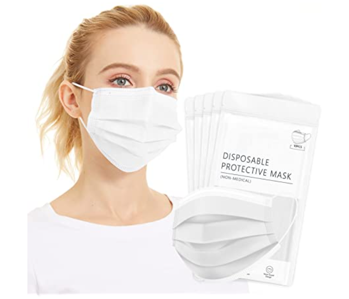 LVM Pack of 50 Pieces Disposable Protective Face Mask for Adult - White - Zoom Image