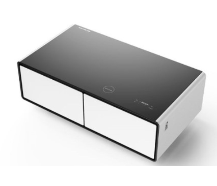 Futuristic Coffee Table & Fridge , Wireless Charger, Music Player,Bluetooth, AUX and USB Charger- White - Zoom Image 6