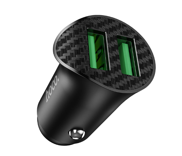 Hoco Z39 Farsighted Dual Port Type C QC3.0 Car Charger Set - Black - Zoom Image 2