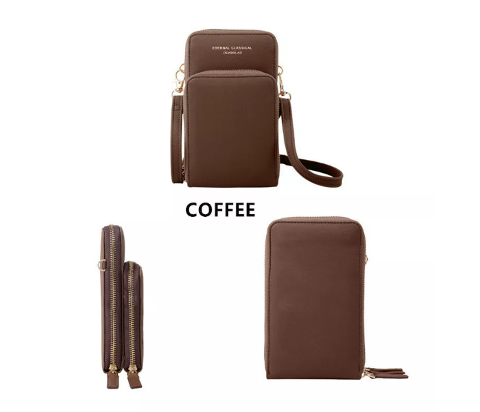 Forever Young 3 Pocket Messenger Bag for Women - Coffee - Zoom Image 2