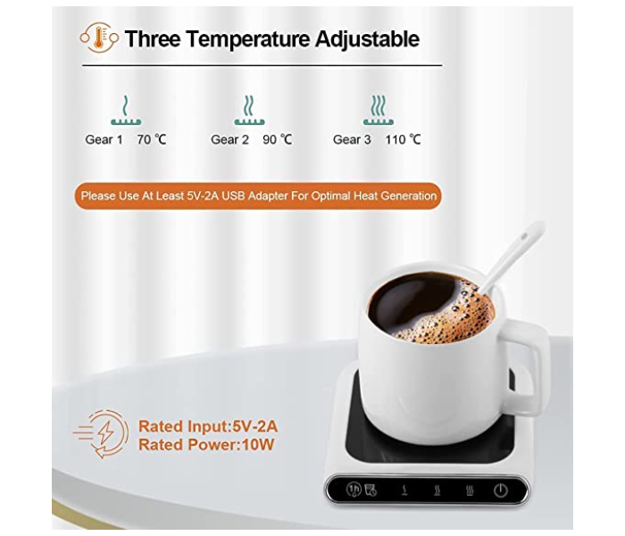 Electric Coffee Mug Warmer 5V 10W USB Rechargeable Coffee Cup