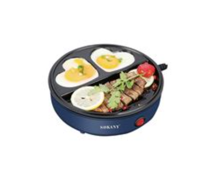 Sokany 600 Watts 3 in 1 Electric Grill Maker - Blue and Black - Zoom Image 1