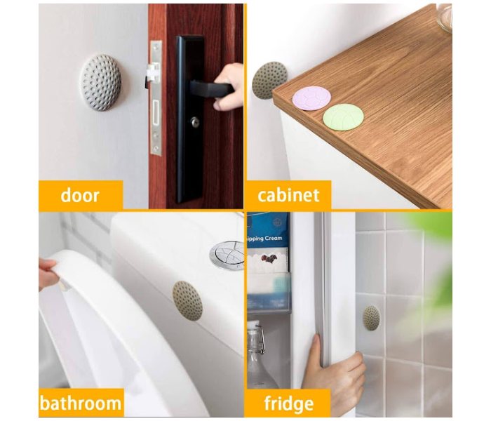 GTC 22000757 2 Pcs Rubber Self Adhesive Wall and Door Handle Protector - Blue - Zoom Image 5