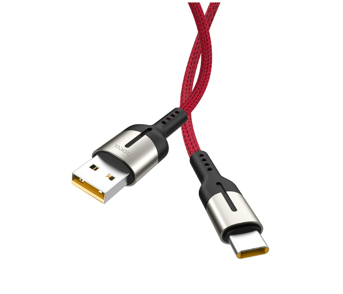 Hoco U68 Type-C 5A Gusto Flash Charging Data Cable - Red - Zoom Image 1