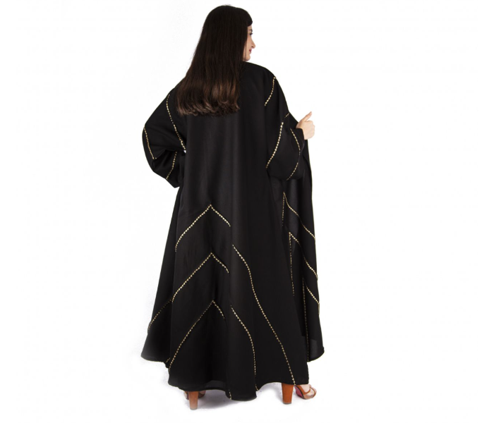 Reem R1096 Luxury Arab 58 Sized Abaya For Women - Black  - Zoom Image 2