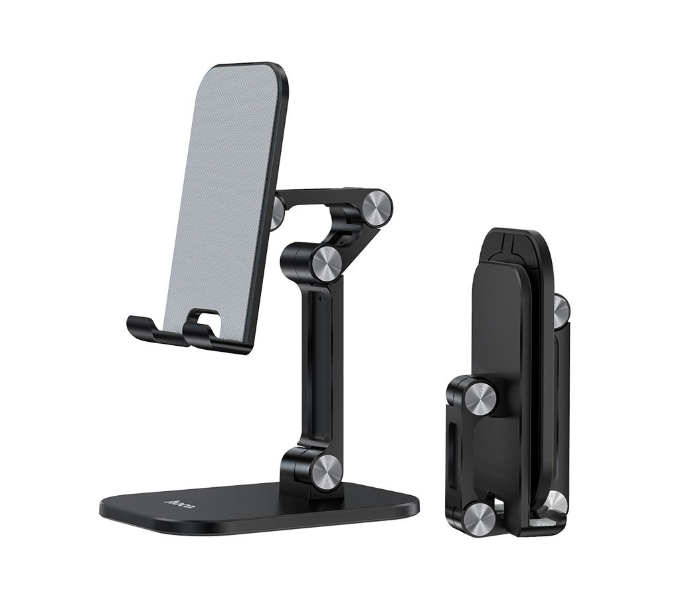 Hoco PH34 Excelente Double Folding Desktop Stand For Mobile Phones Tablet And Pc - Black - Zoom Image 1