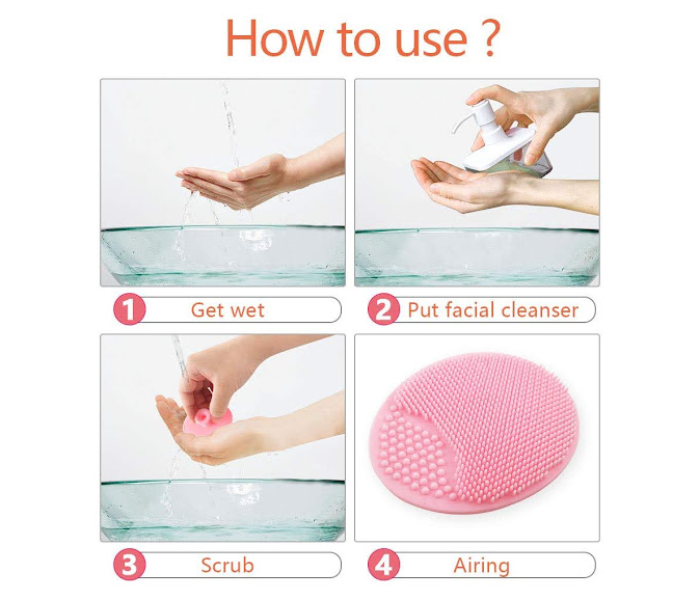 GTC 22000735 2 Pair Soft Silicone Facial Cleansing Scrubber for Deep Cleaning Skin Care - Rose - Zoom Image 3