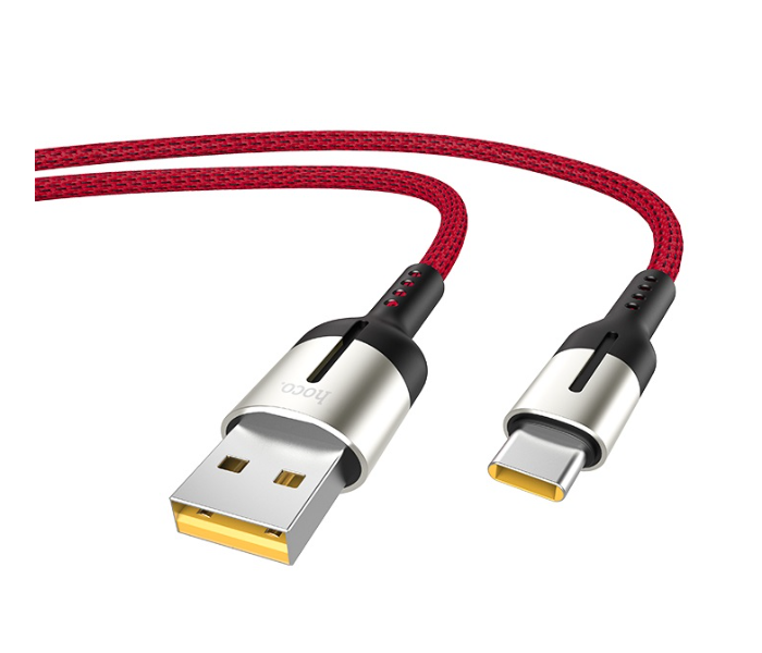 Hoco U68 Type-C 5A Gusto Flash Charging Data Cable - Red - Zoom Image 2