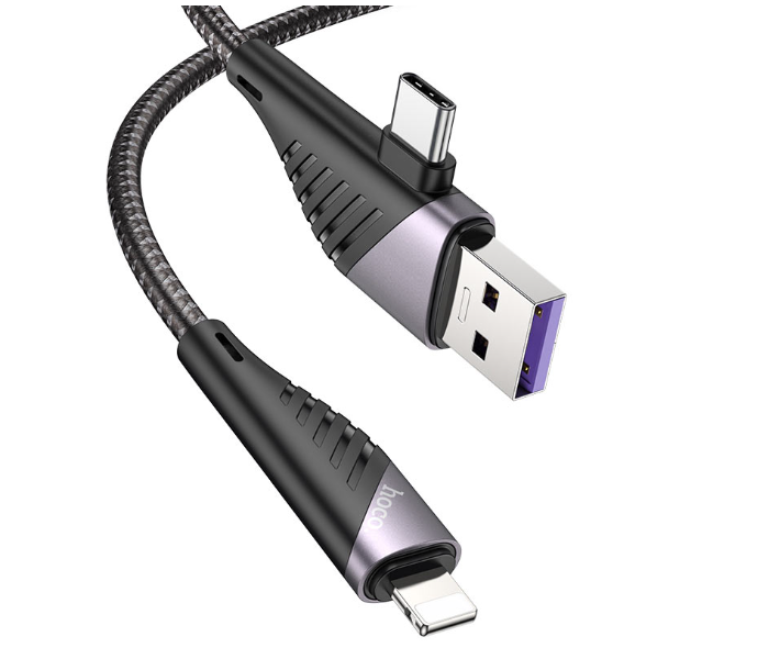 Hoco U95 2-In-1 Freeway Pd USB Charging Data Cable - Black - Zoom Image 3