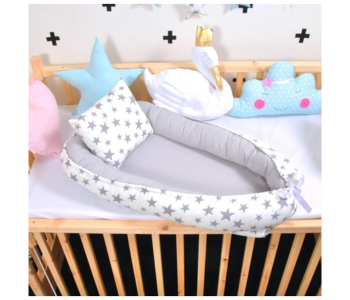 3921 Baby Crib Bed Mom Gift As A Breastfeeding Pillow - White and Grey - Zoom Image 2