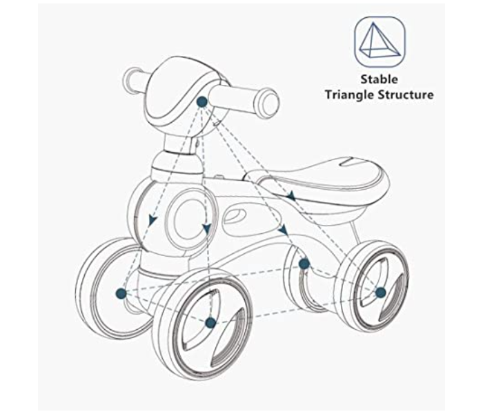 Toddler Walker Bike Toy with Music and Light - Yellow - Zoom Image 4