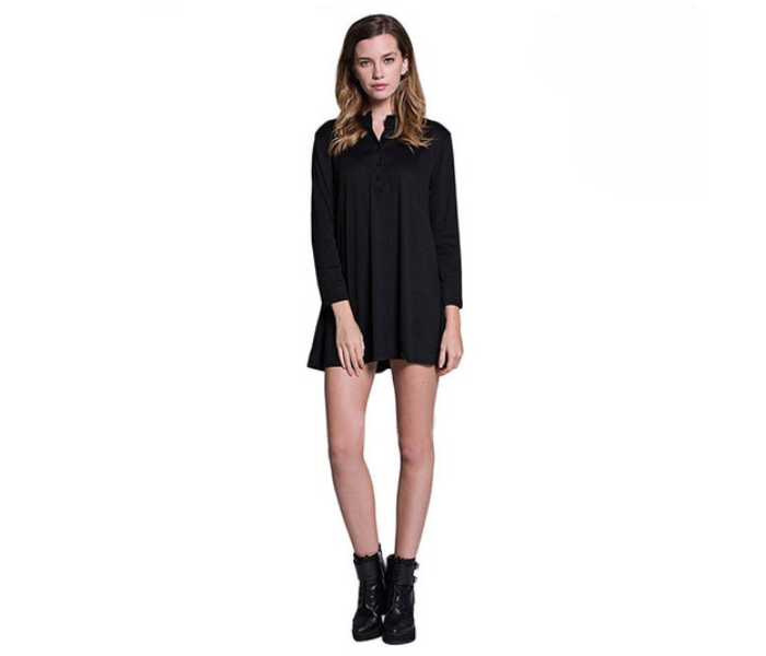 Quny MC-10061 Full Sleeve Large Sized Short Top for Women - Black - Zoom Image