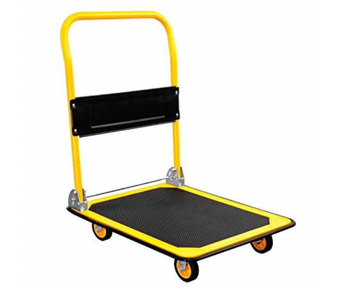 Proflex FPHT150 150 Kg Pull Capacity Foldable Platform Truck Push Dolly - Black and Yellow - Zoom Image 1