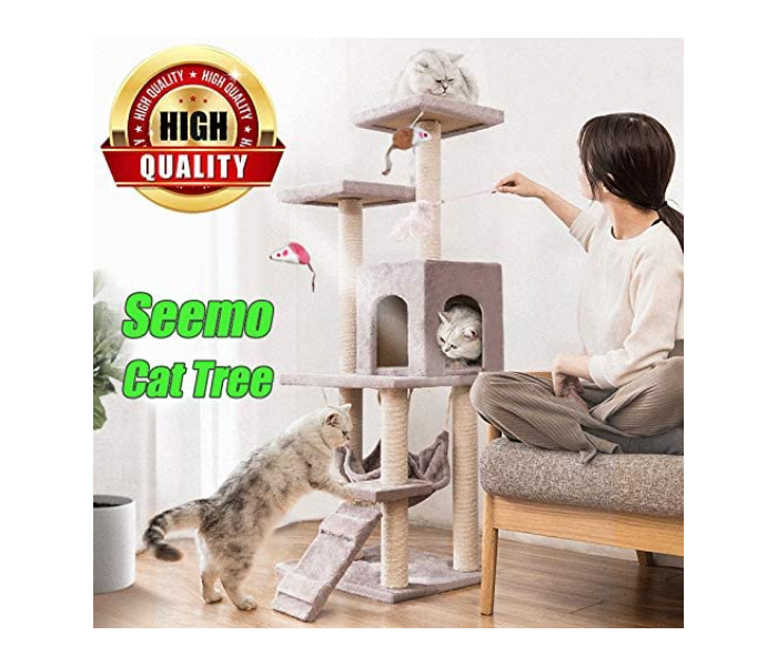 Easy to Assemble Tree House for Cats - Beige - Zoom Image 6